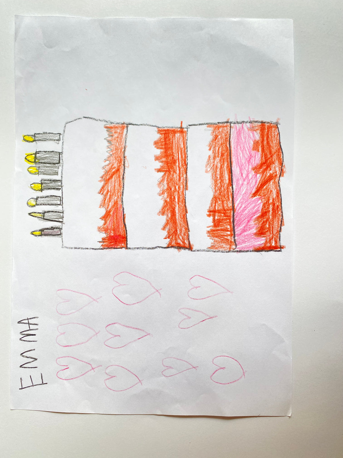 Raw parent photo of a child drawing